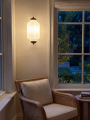 Vintage Milk Glass Flush Eloise Wall Sconce for Bedside Hallway